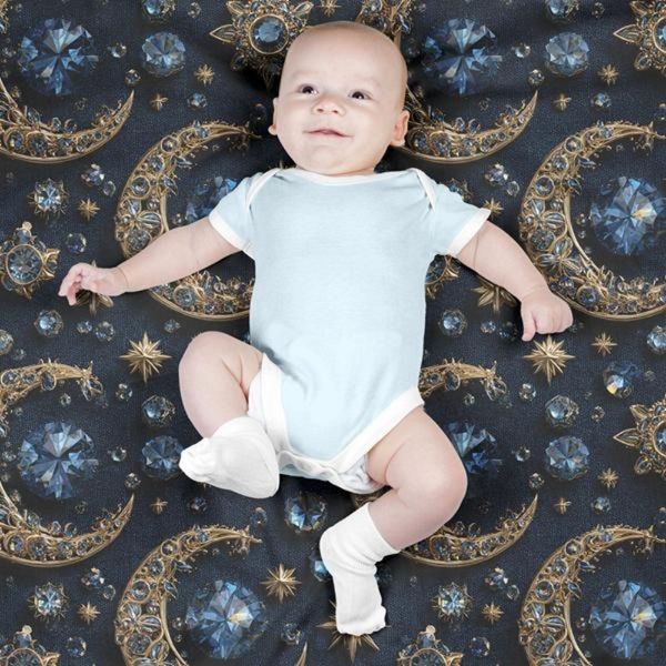 پارچه مخمل روبالشی پارچه باما طرح سه بعدی ماه فانتزی  کد 5014091