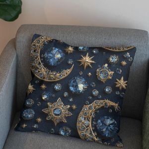 فروش اینترنتی پارچه مخمل روبالشی پارچه باما طرح سه بعدی ماه فانتزی  کد 5014091