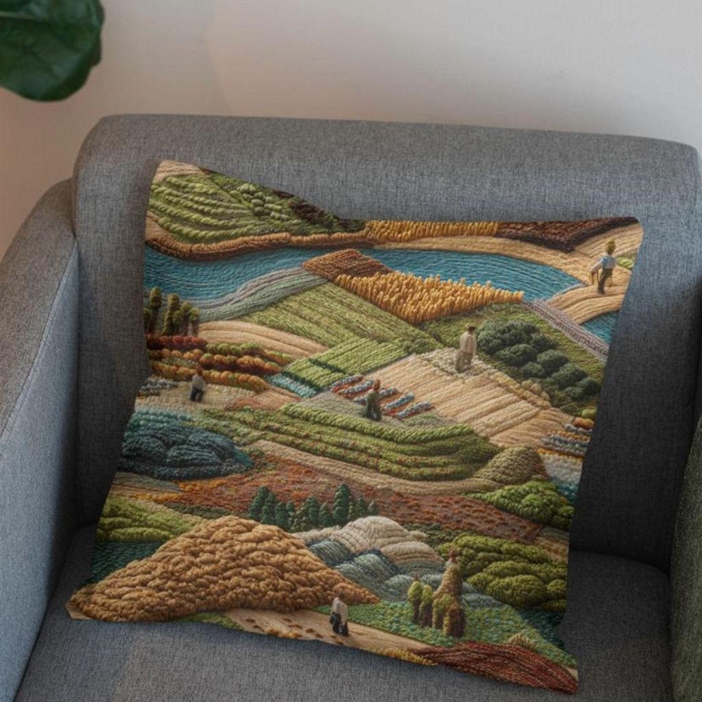 خرید انلاین پارچه مخمل روبالشی پارچه باما طرح سه بعدی طبیعت کد 5014096