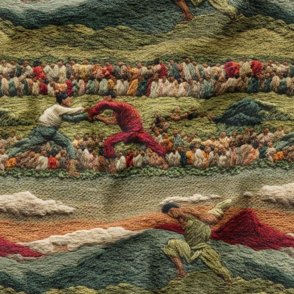 فروش اینترنتی پارچه مخمل روبالشی پارچه باما طرح سه بعدی طبیعت روستایی کد 5014101