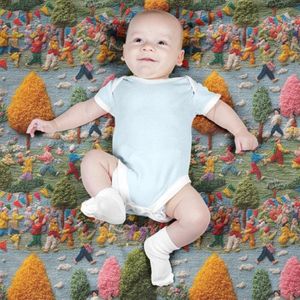 فروش اینترنتی پارچه مخمل روبالشی پارچه باما طرح سه بعدی زندگی روستایی کد 5014105