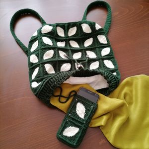 خرید انلاین کوله‌پشتی و جاموبایلی طرح برگ 0501