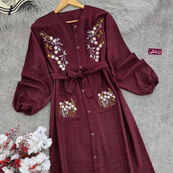 پیراهن زنانه طرح گلدوزی نهال