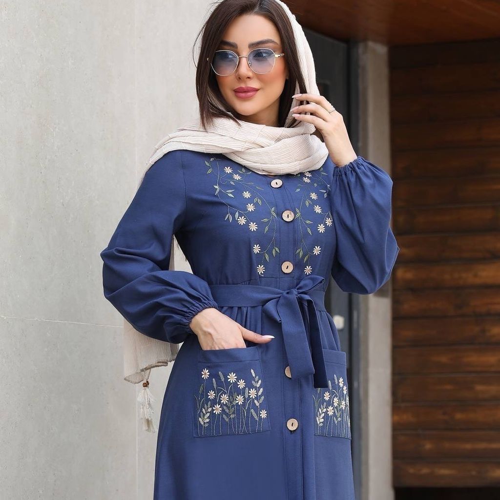 خرید انلاین پیراهن زنانه طرح گلدوزی نهال