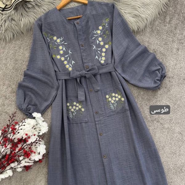 پیراهن زنانه طرح گلدوزی نهال