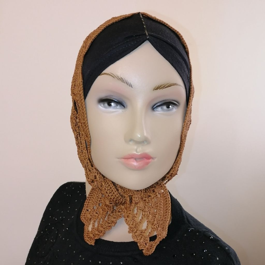 خرید انلاین مینی اسکارف، باندانا، لچک، روسری کوچک قلاببافی 0502