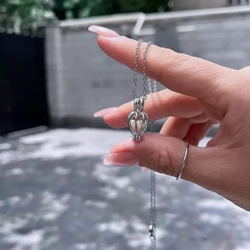 خرید اینترنتی گردنبند مروارید عشق با صدف طبیعی