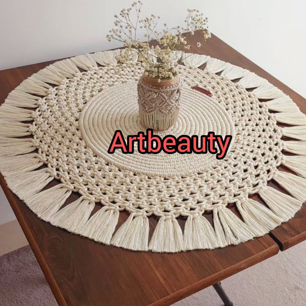 خرید آنلاین رانر مکرومه گرد طرح نیکی