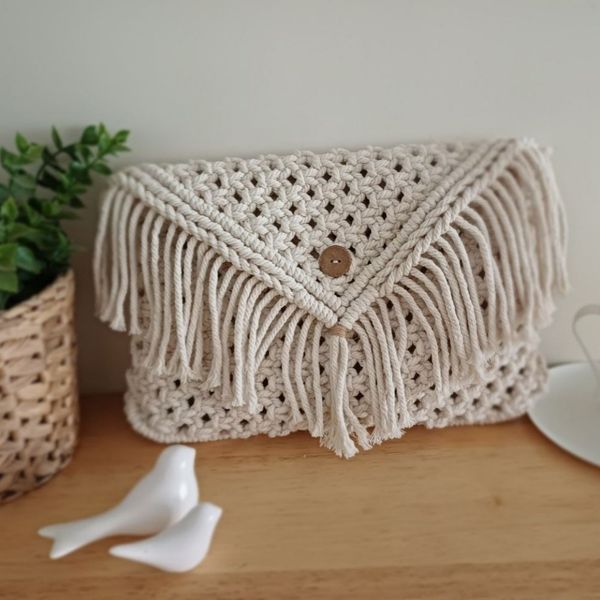 کیف مکرومه کفه دار