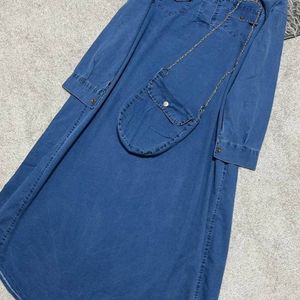 خرید اینترنتی کفتان جین+کیف مدرن