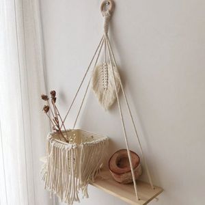 شلف چوبی مکرومه طرح تارا