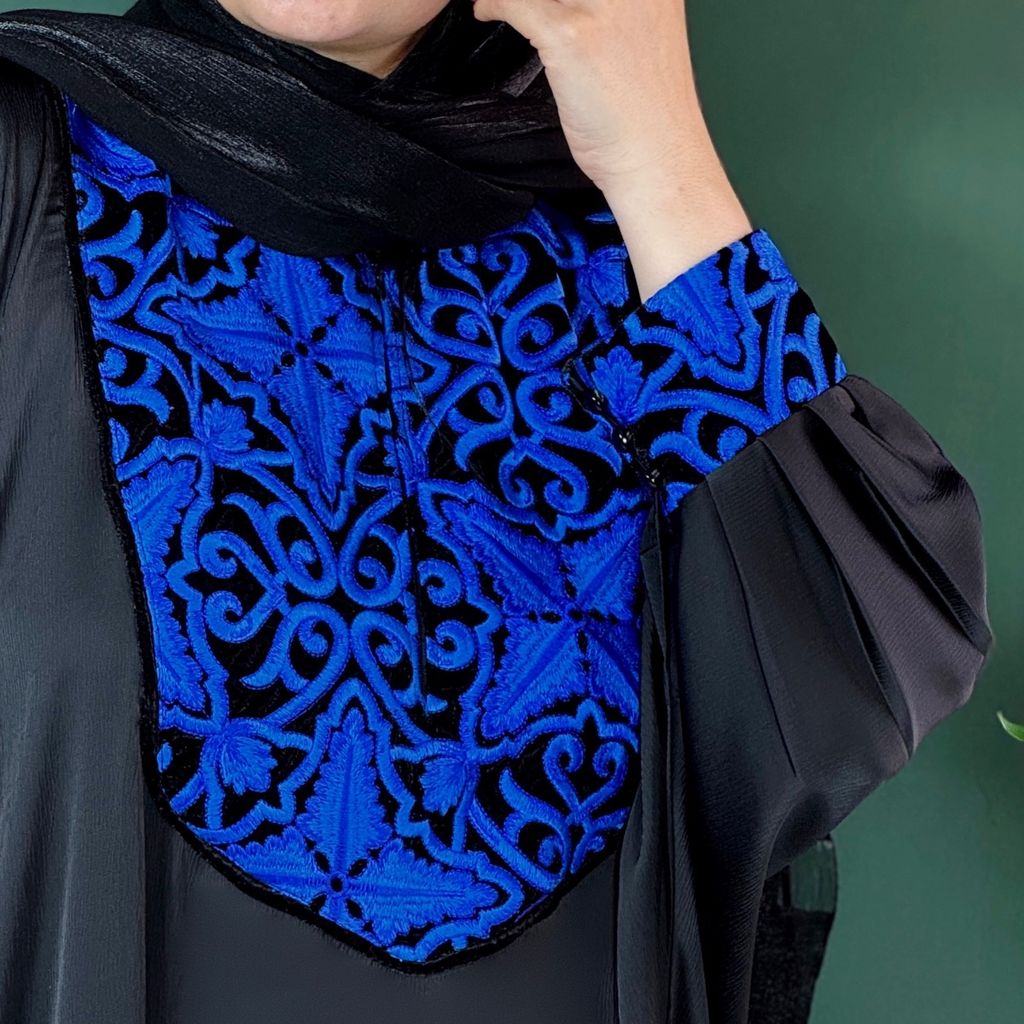 خرید انلاین مانتوعبایی سوزندوزی فاخر