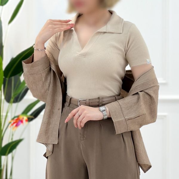 تیشرت یقه شکاری پارسی