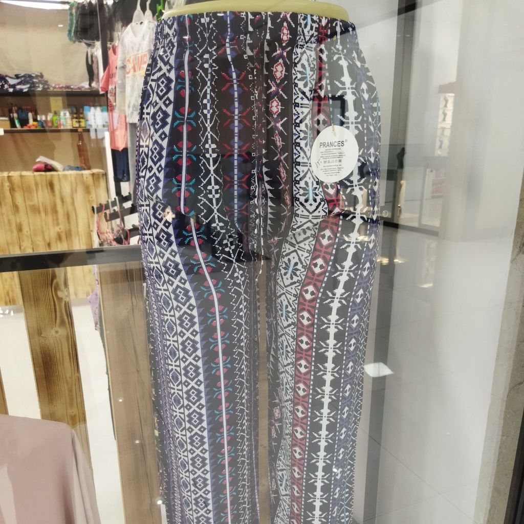 قیمت ارزان شلوار نخی طرحدار زنانه sh23e