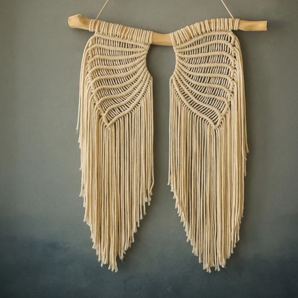 دیوار کوب بال فرشته مکرومه بافی