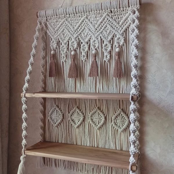 شلف دو طبقه مکرومه مدل ساینا