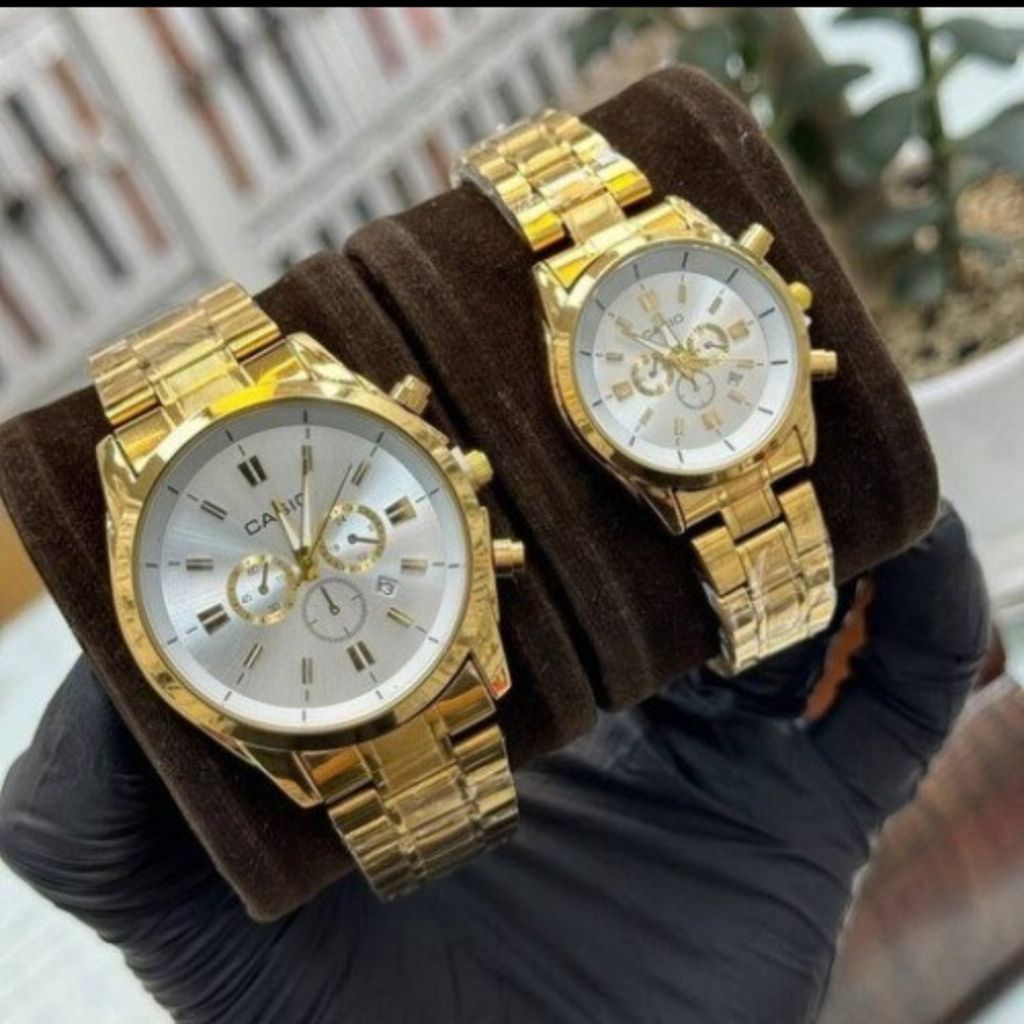 مشخصات ساعت کاسیو بنداستیل طلایی صفحه سفید