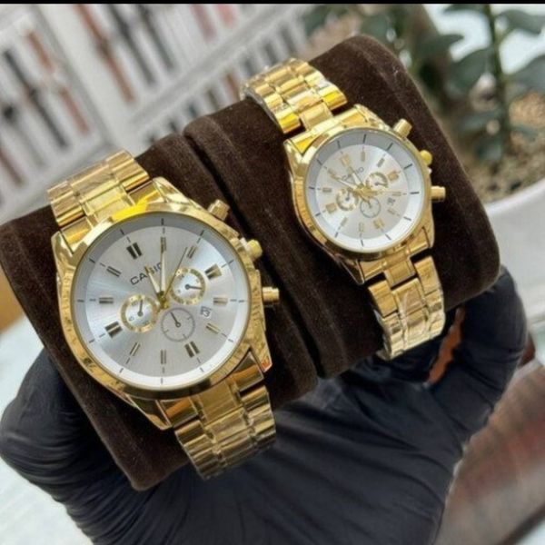 ساعت کاسیو بنداستیل طلایی صفحه سفید