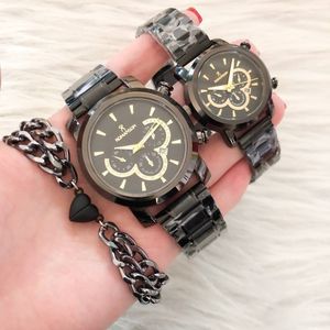 ست ساعت زنانه و مردانه مارک رومانسون بنداستیل مشکی صفحه مشکی