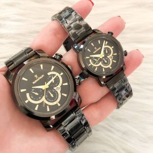 مشخصات ست ساعت زنانه و مردانه مارک رومانسون بنداستیل مشکی صفحه مشکی