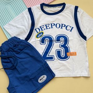 ست وارداتی تیشرت شلوارک کتان