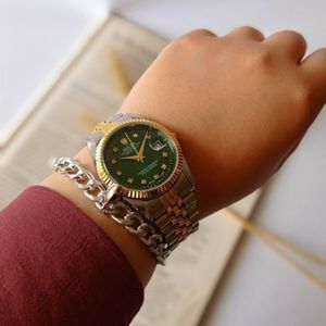 خرید آنلاین ساعت رولکس بنداستیل دورنگ صفحه سبز