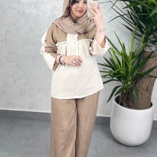 ست تونیک‌ شلوار ریش دار