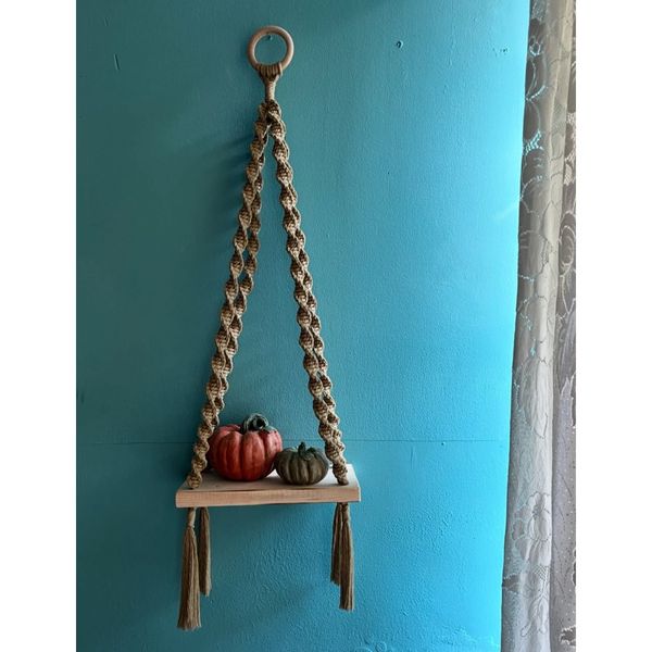 شلف چوبی مکرومه بافی ترند طرح هاما