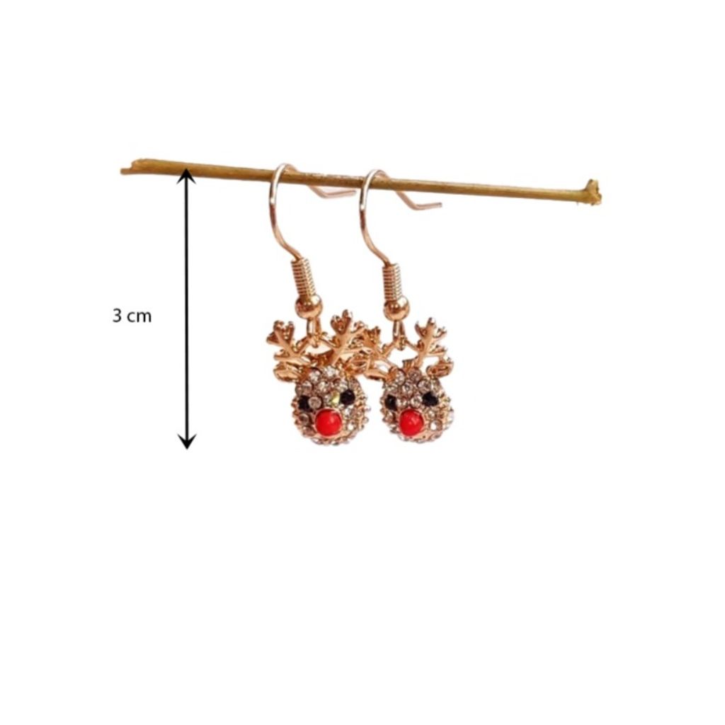 قیمت ارزان گوشواره گوزن طرح کریسمس - Gosh - 033