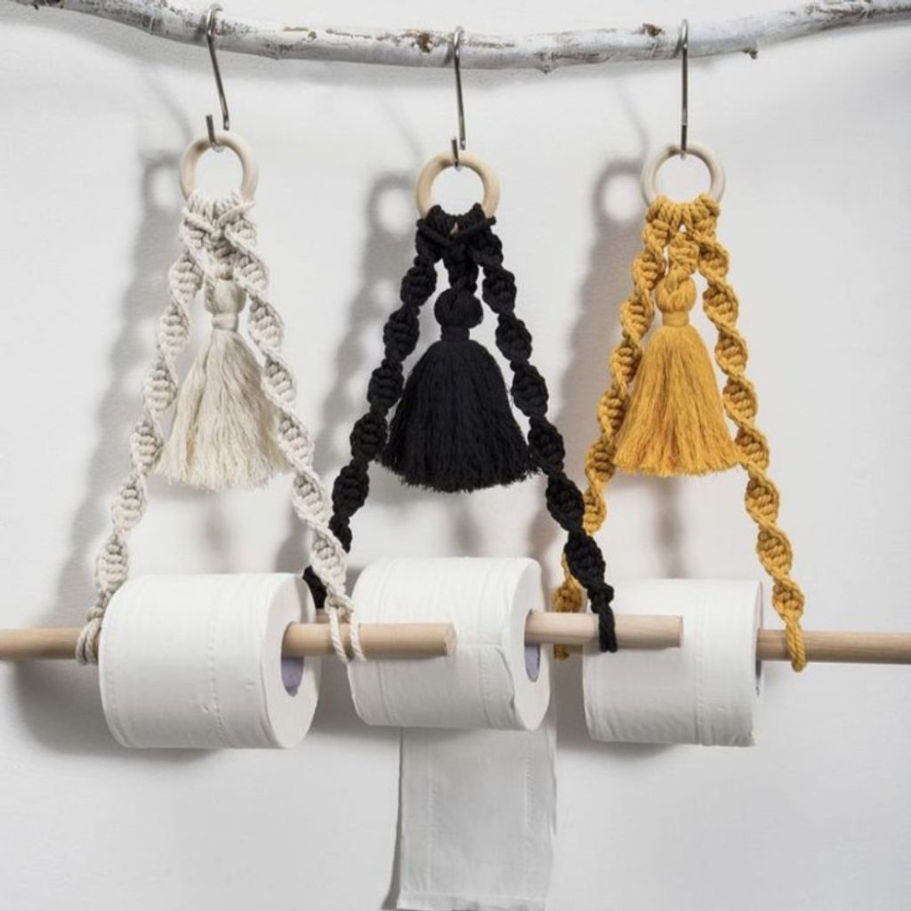 قیمت ارزان هولدر حوله و دستمال مکرومه مدل رویا