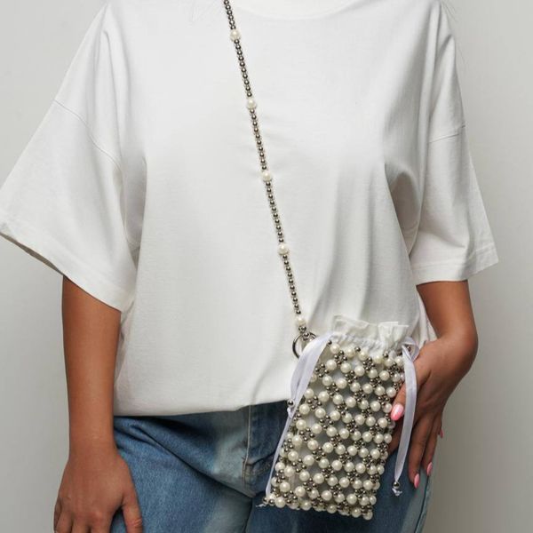 کیف دست دوز مرواریدی موبایلی هانا