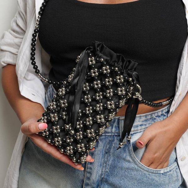 کیف دست دوز مرواریدی موبایلی هانا