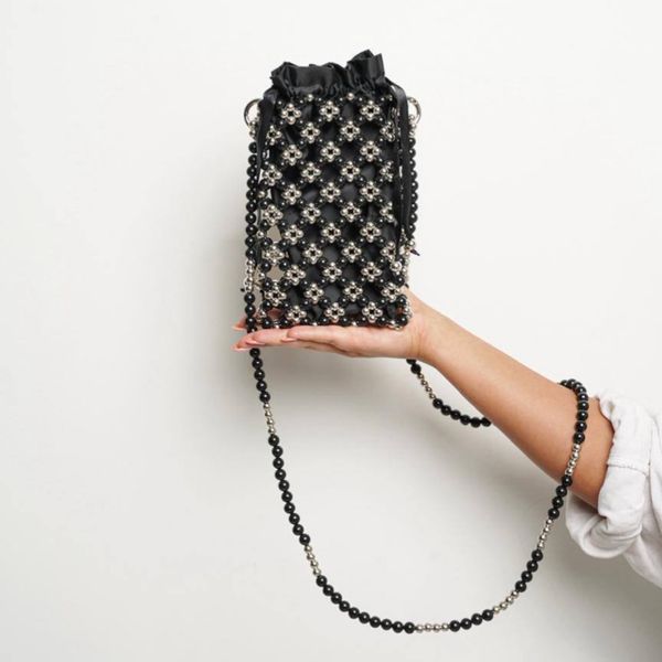 کیف دست دوز مرواریدی موبایلی هانا