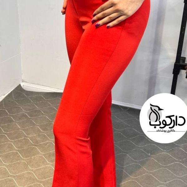 شلوار پارچه ای بوتکات رنگ قرمز