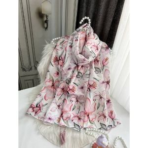 شال نخی قواره 188*68 نخ سیااسکارف مدل ارکیده