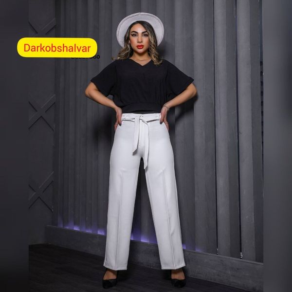 شلوار زنانه کرپ مازراتی بالا گشاد کد 360