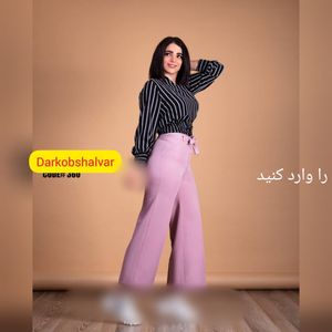 خرید اینترنتی شلوار زنانه کرپ مازراتی بالا گشاد کد 360