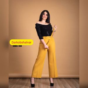 قیمت ارزان شلوار زنانه کرپ مازراتی بالا گشاد کد 360