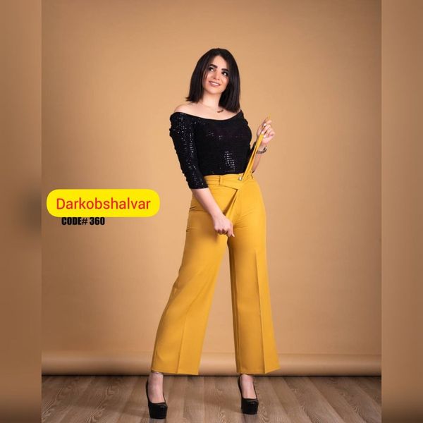 شلوار زنانه کرپ مازراتی بالا گشاد کد 360