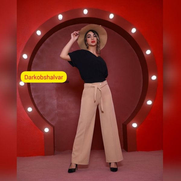 شلوار زنانه کرپ مازراتی بالا گشاد کد 360