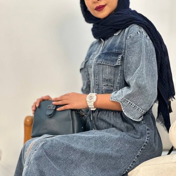 ماکسی جین دکمه دار