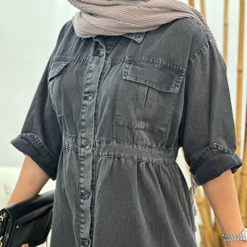 مشخصات ماکسی جین دکمه دار