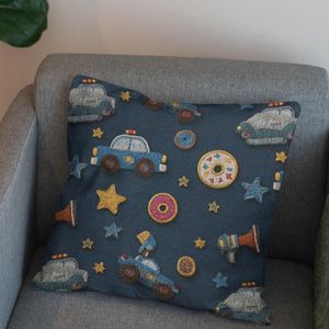 خرید انلاین پارچه مخمل روبالشی پارچه باما طرح سه بعدی ماشین کارتونی کد 5014122