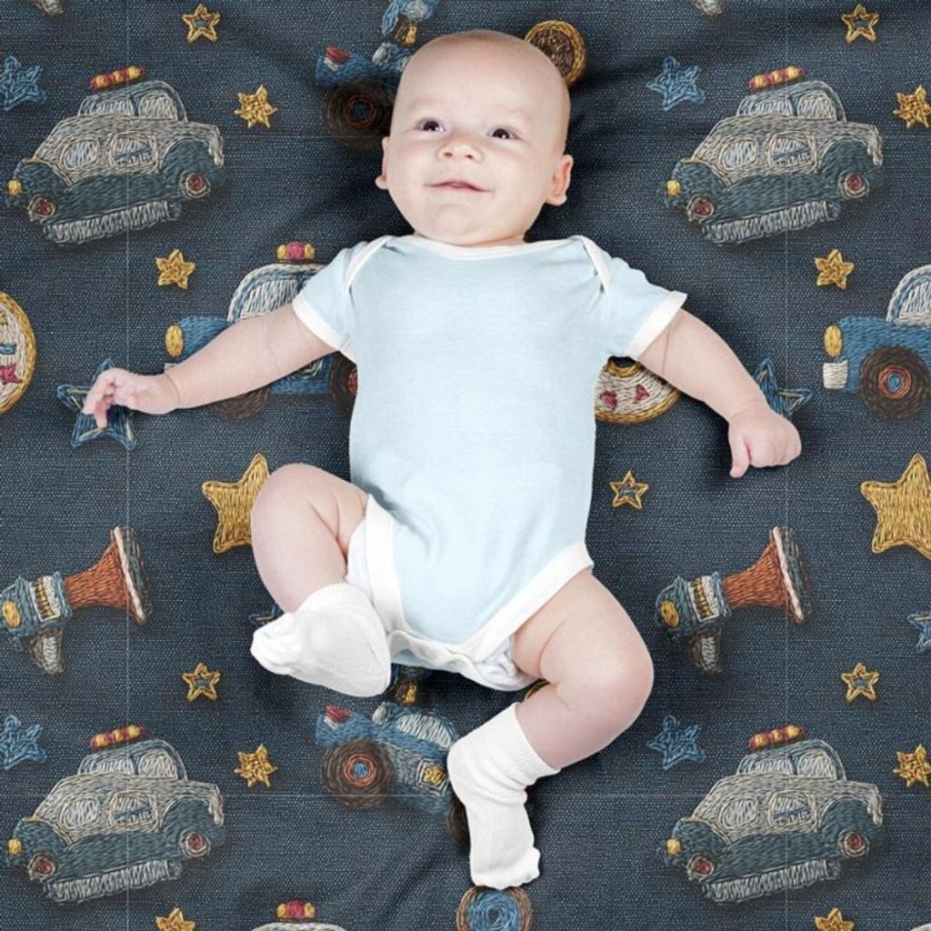 خرید اینترنتی پارچه مخمل روبالشی پارچه باما طرح سه بعدی ماشین کارتونی کد 5014122