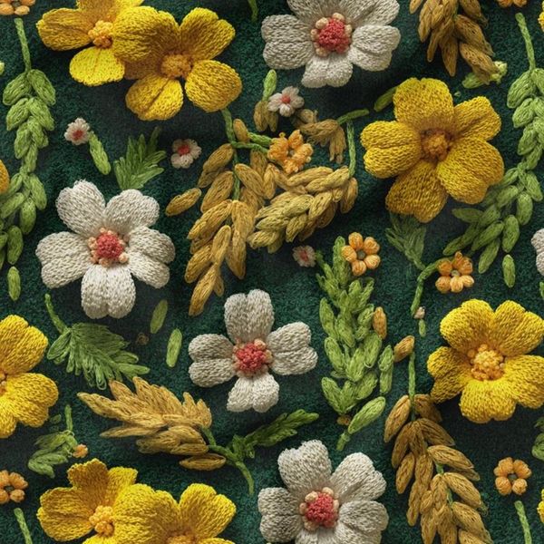 پارچه مخمل روبالشی پارچه باما طرح سه بعدی گل نفیس کد 5014123