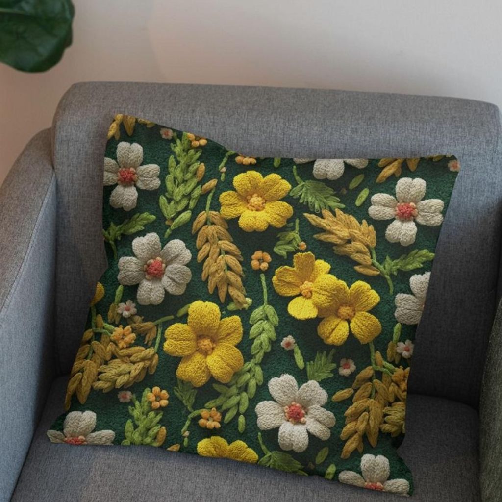 قیمت ارزان پارچه مخمل روبالشی پارچه باما طرح سه بعدی گل نفیس کد 5014123