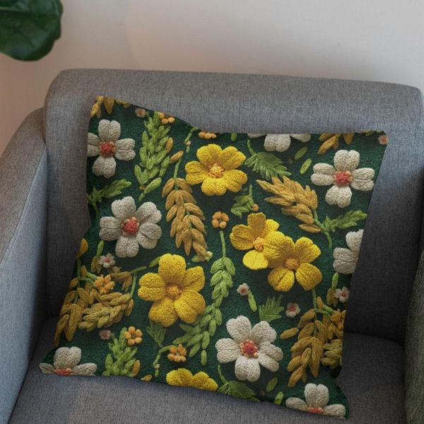 پارچه مخمل روبالشی پارچه باما طرح سه بعدی گل نفیس کد 5014123