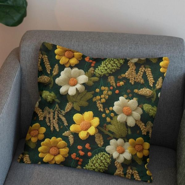 پارچه مخمل روبالشی پارچه باما طرح سه بعدی گل نفیس کد 5014124