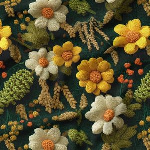 پارچه مخمل روبالشی پارچه باما طرح سه بعدی گل نفیس کد 5014124