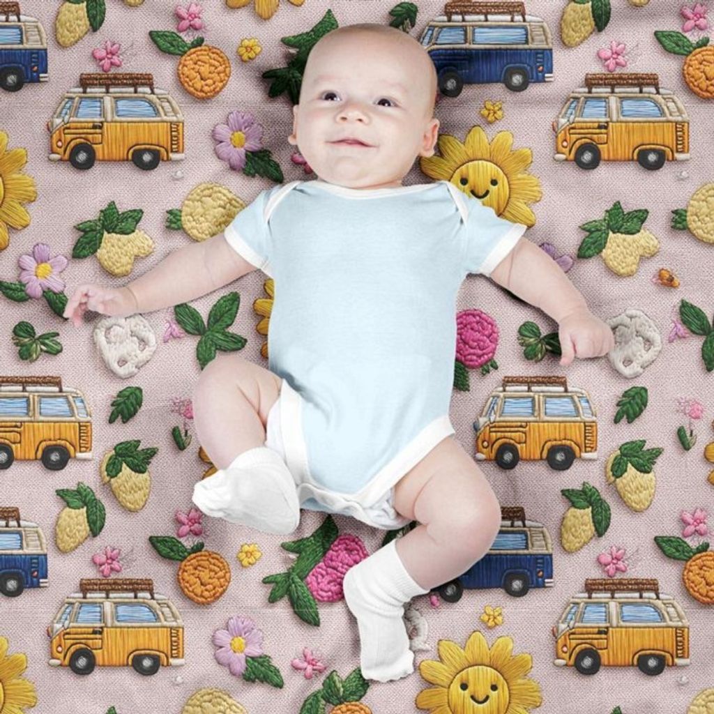 قیمت ارزان پارچه مخمل روبالشی پارچه باما طرح سه بعدی ماشین کارتونی کد 5014126